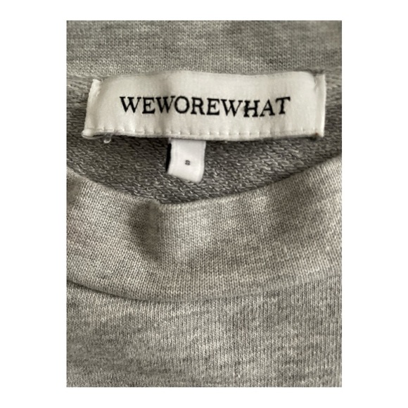 WeWoreWhat Light Gray Cropped Sweatshirt - Picture 4 of 5